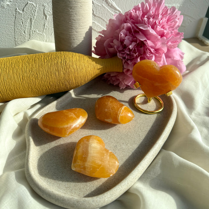 Orange Calcite Heart