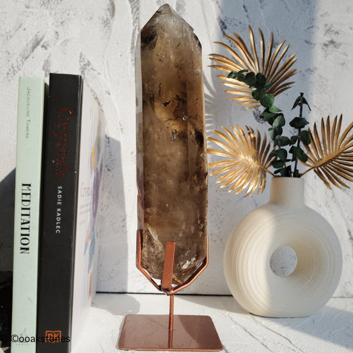 Half Polished Smoky Quartz Point