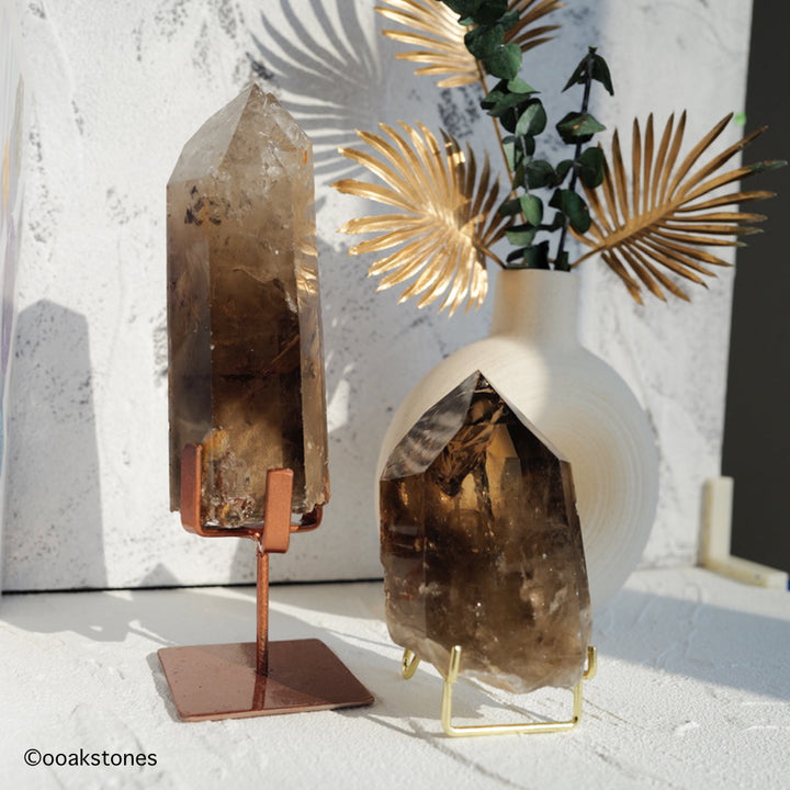 Half Polished Smoky Quartz Point