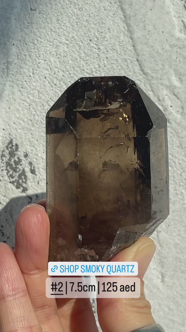 Half Polished Smoky Quartz Point