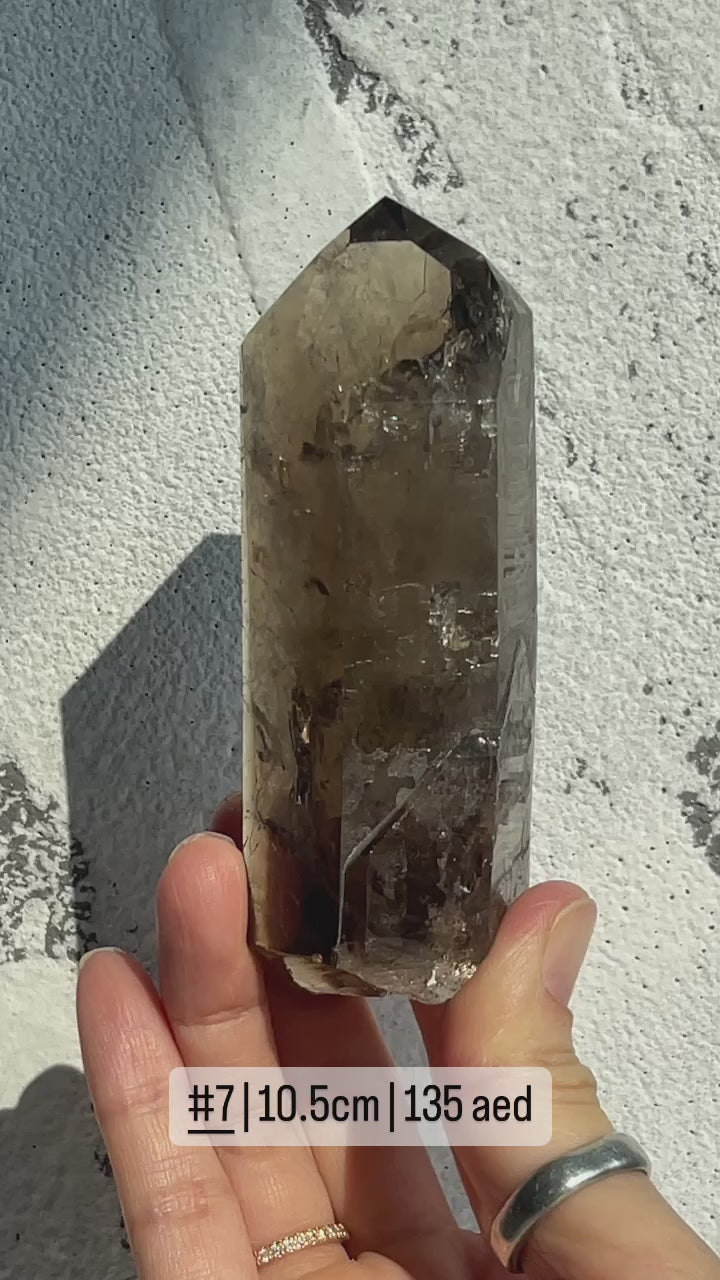 Half Polished Smoky Quartz Point
