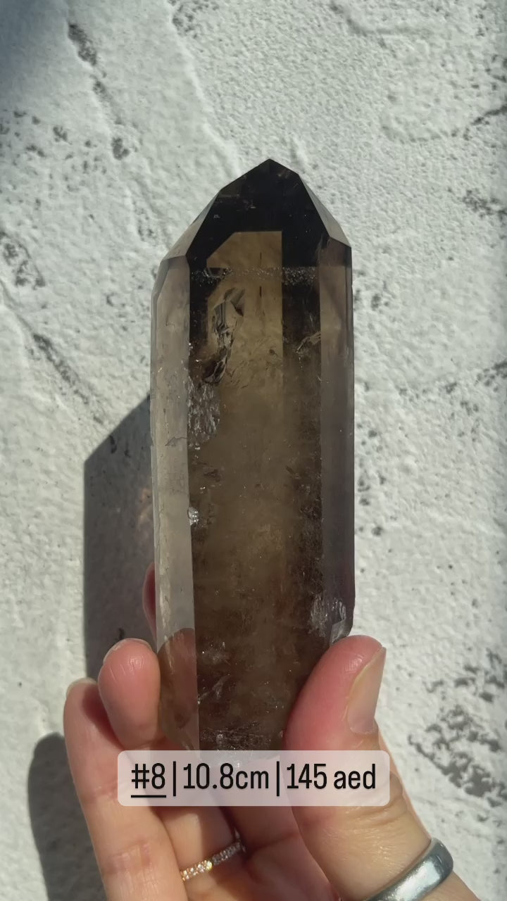 Half Polished Smoky Quartz Point