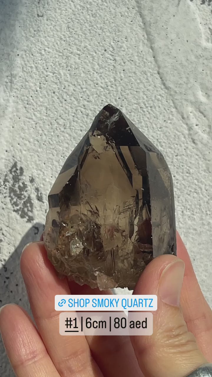 Half Polished Smoky Quartz Point