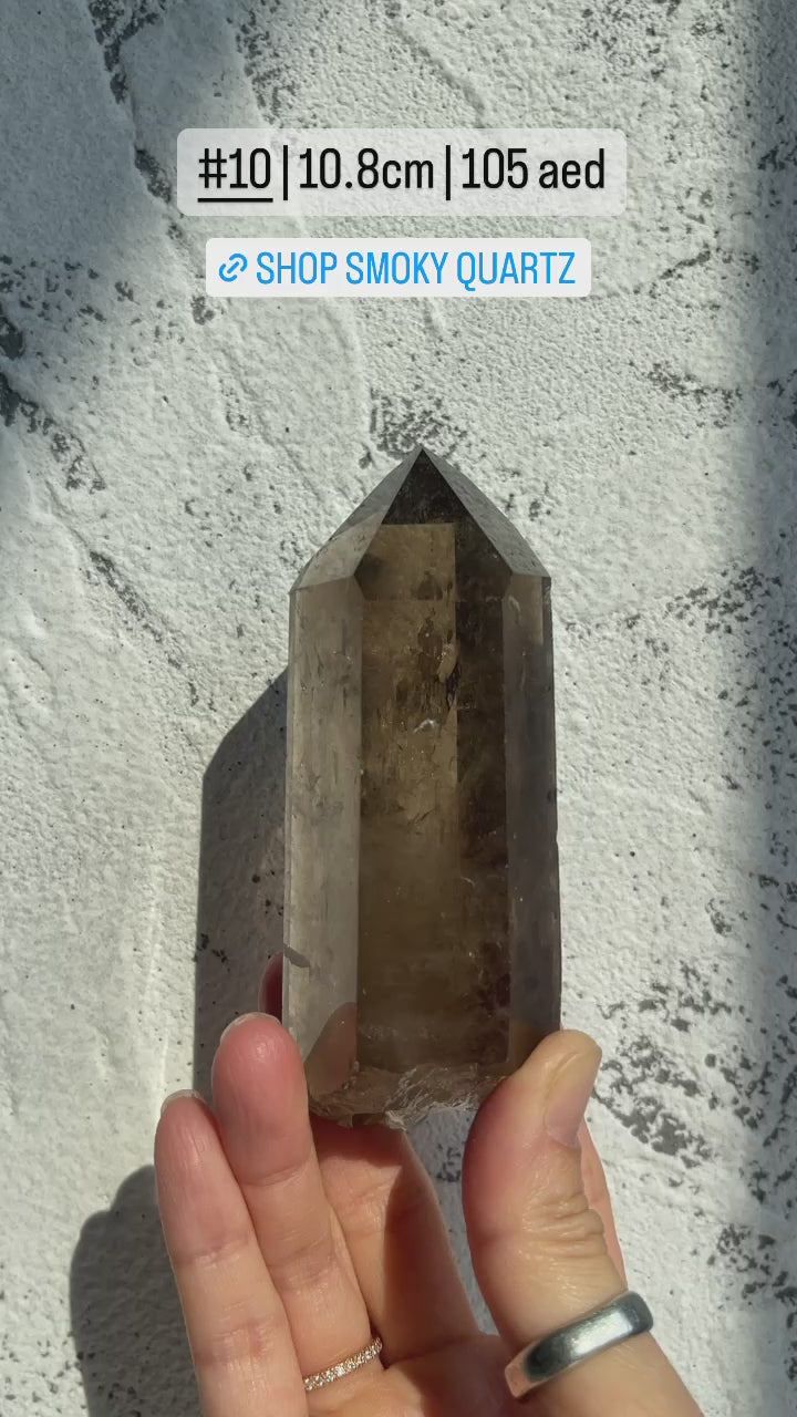 Half Polished Smoky Quartz Point