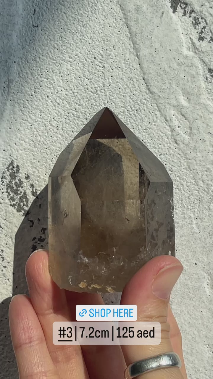 Half Polished Smoky Quartz Point