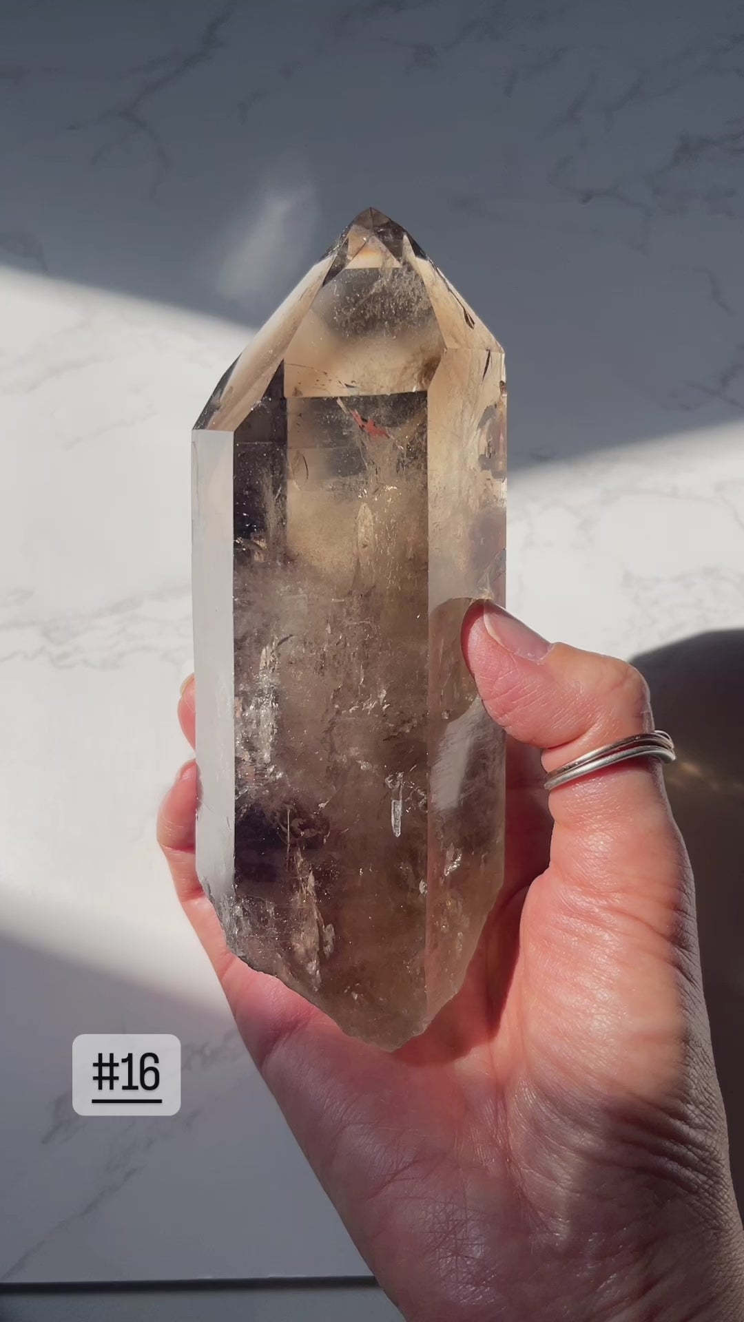 Half Polished Smoky Quartz Point