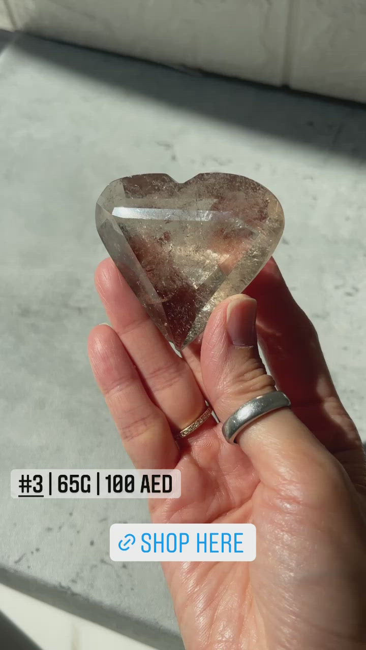 Faceted Smoky Quartz Heart