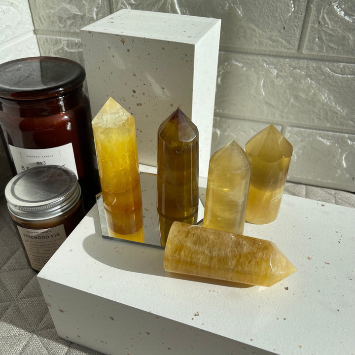Yellow Fluorite Points