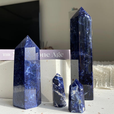 Deep royal blue color sodalite in different sizes