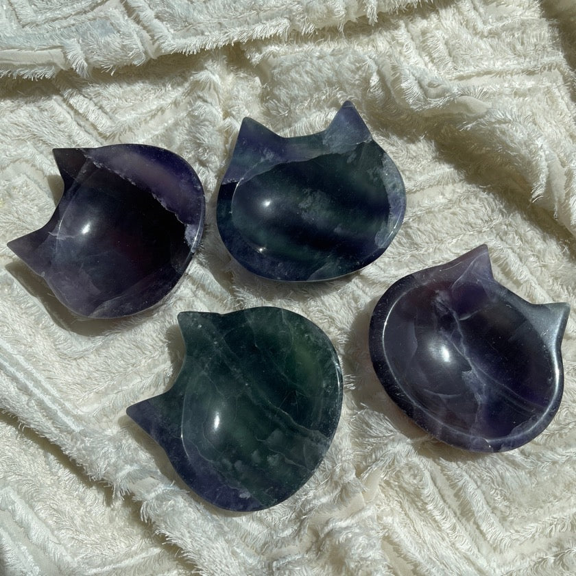 Fluorite cat bowl