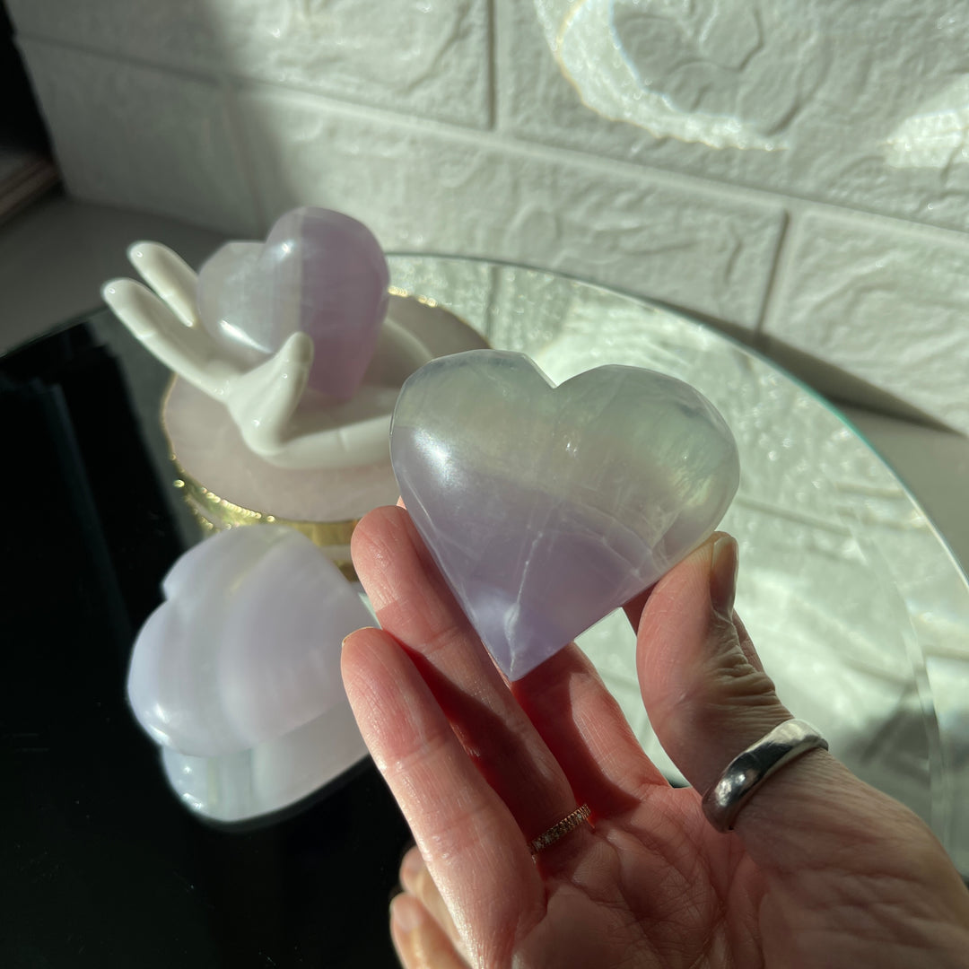 Lavender Fluorite Heart