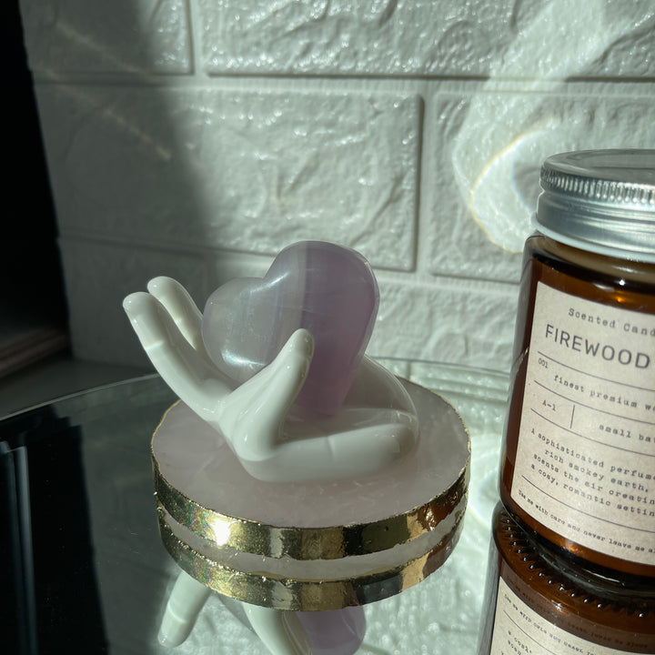 Lavender Fluorite Heart