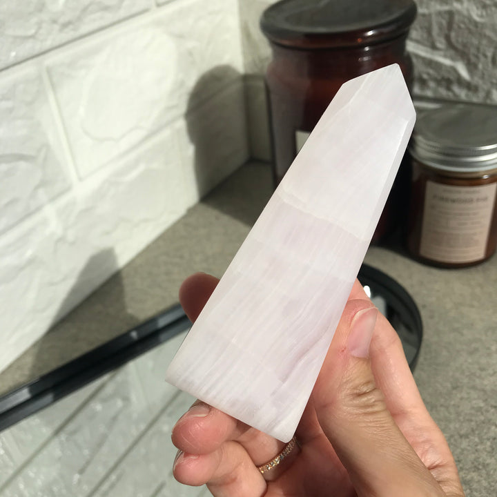 Mangano Pink Calcite Obelisk
