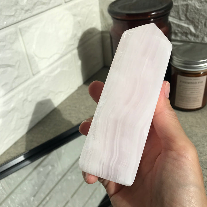 Mangano Pink Calcite Obelisk