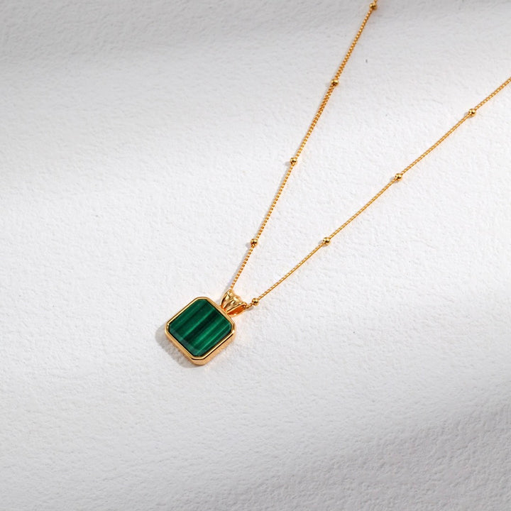 Horizon - Square Malachite Necklace