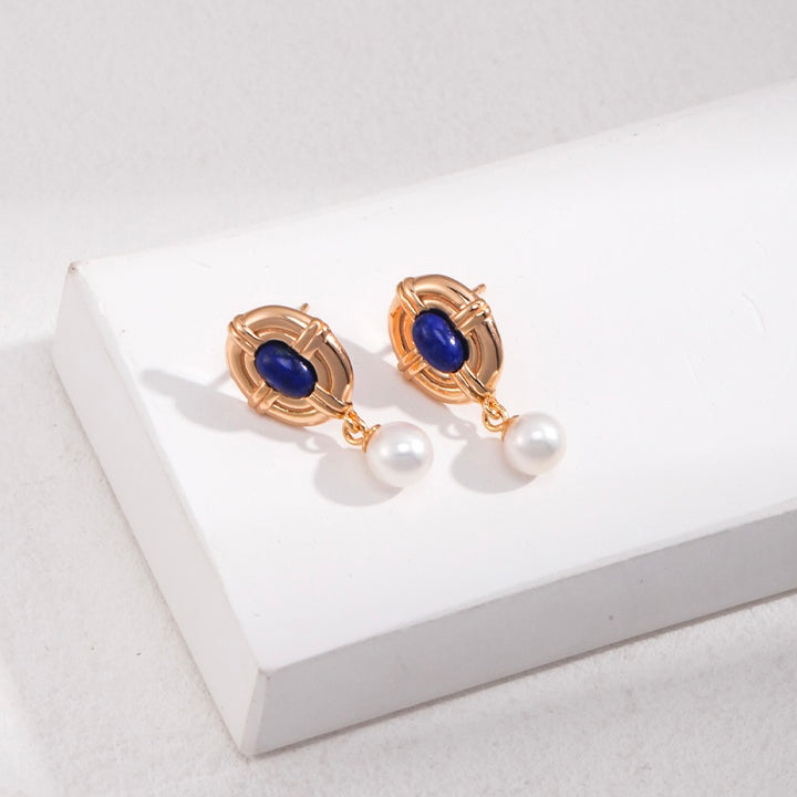 Blue Orbit - Lapis Lazuli Earrings