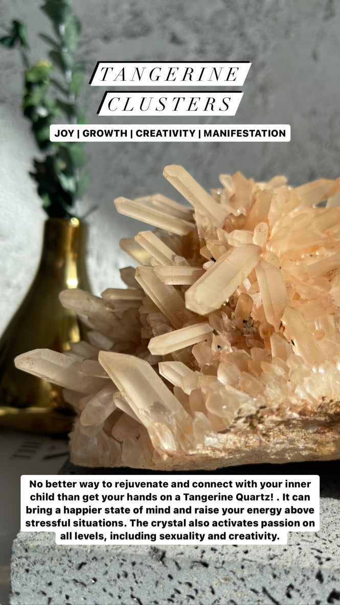 Tangerine Quartz Clusters