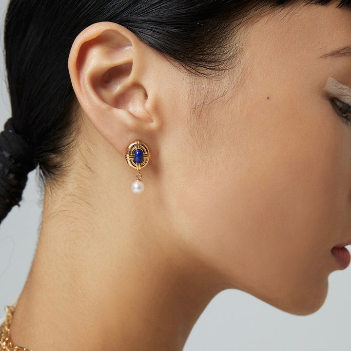 Blue Orbit - Lapis Lazuli Earrings