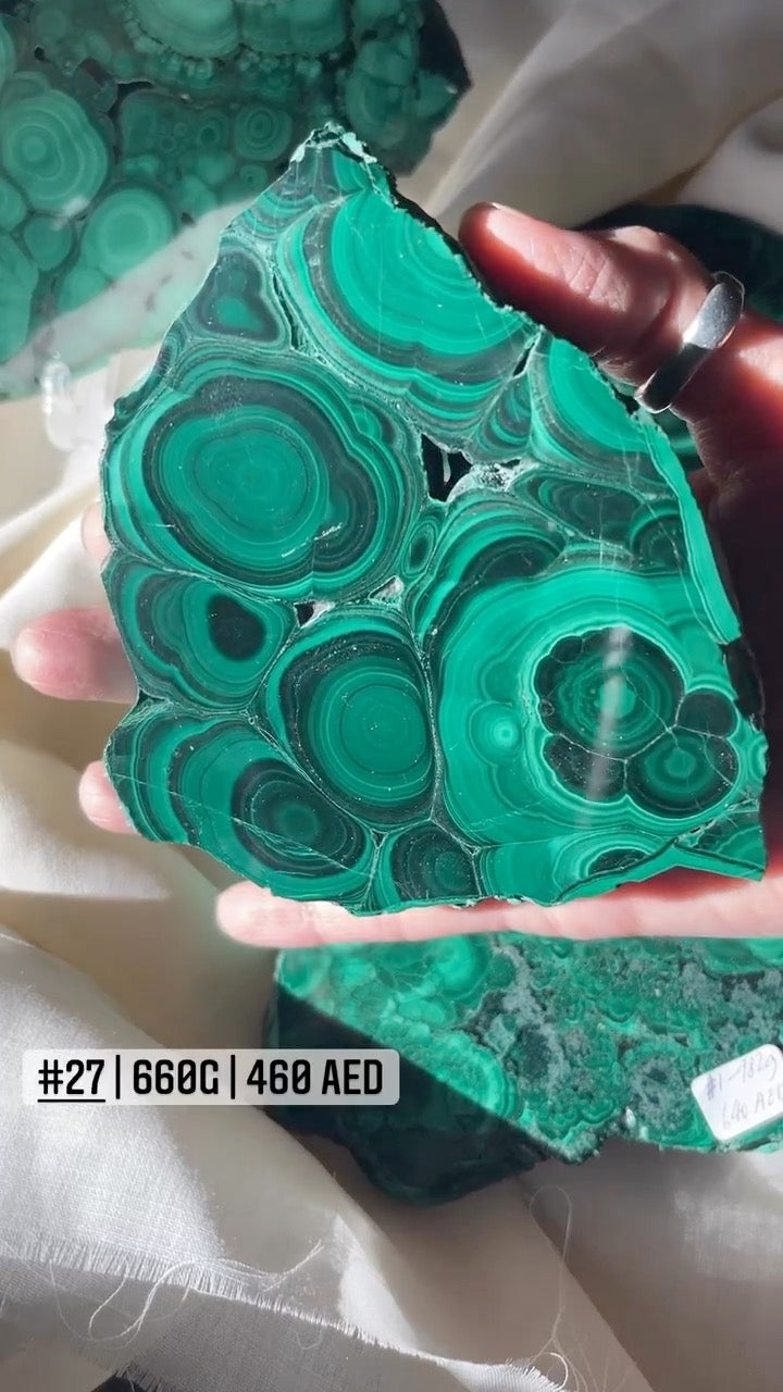 Malachite slab