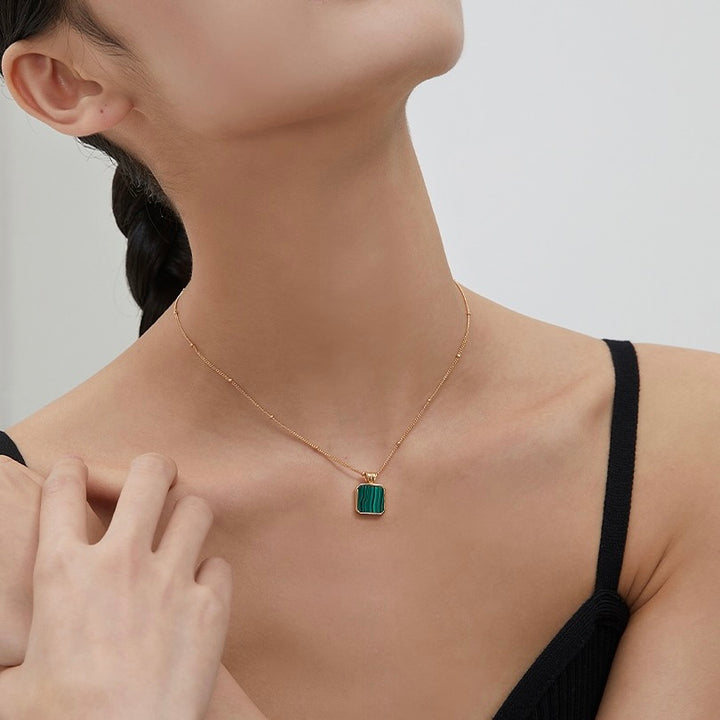 Horizon - Square Malachite Necklace
