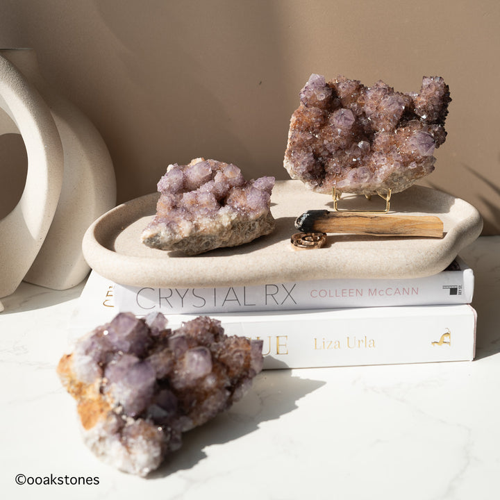 Dark Amethyst Spirit Quartz Clusters