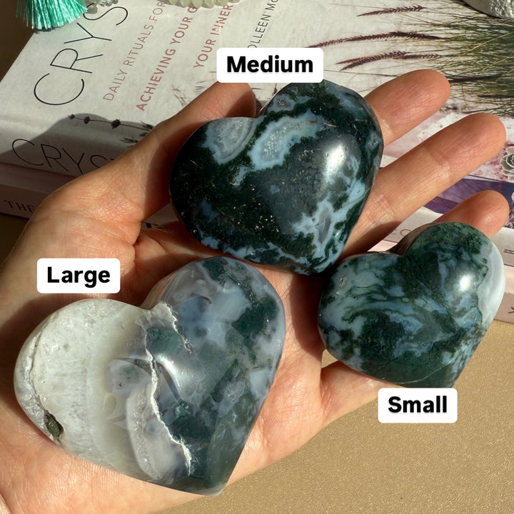 Moss Agate Hearts