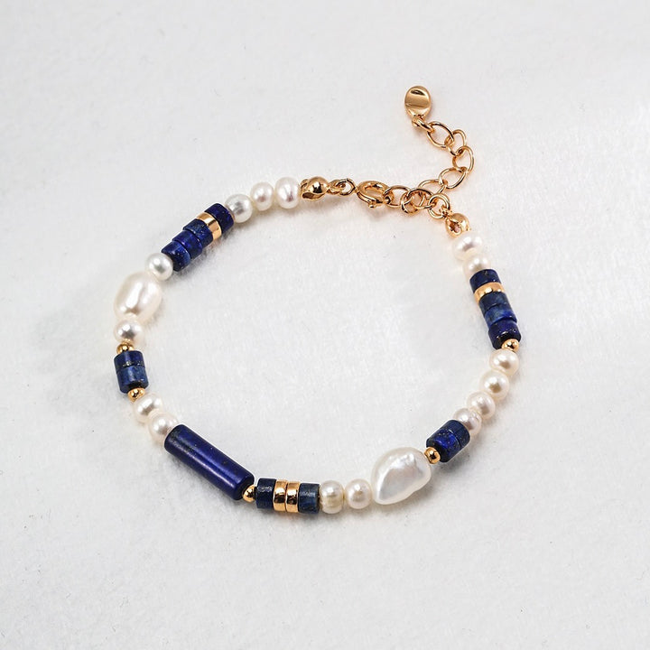 慧  ·  Hui Lapis Lazuli+ Pearl Bracelet