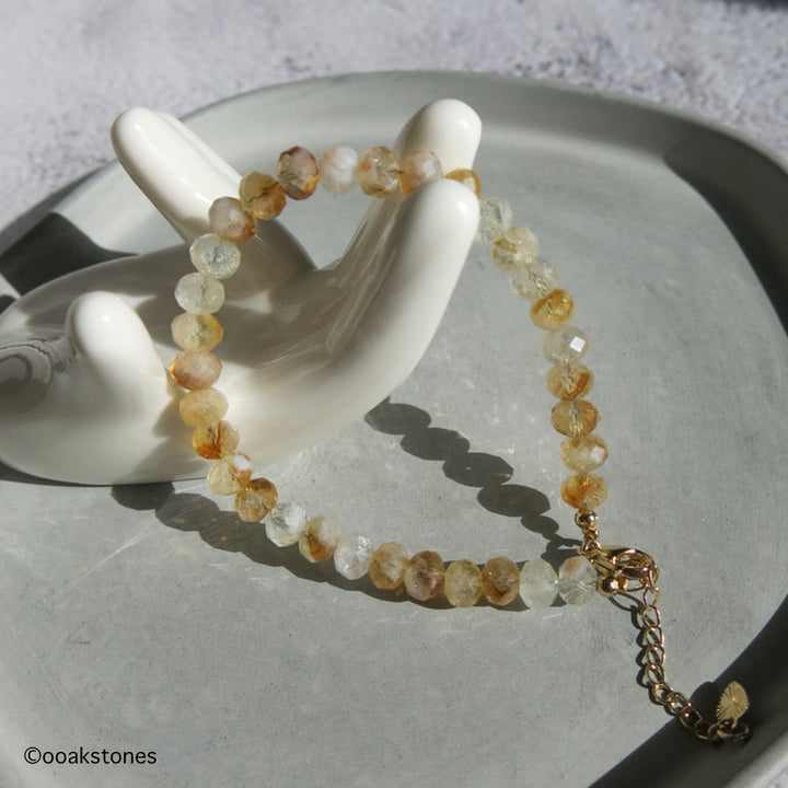 Adjustable Treated Citrine Faceted Bracelet