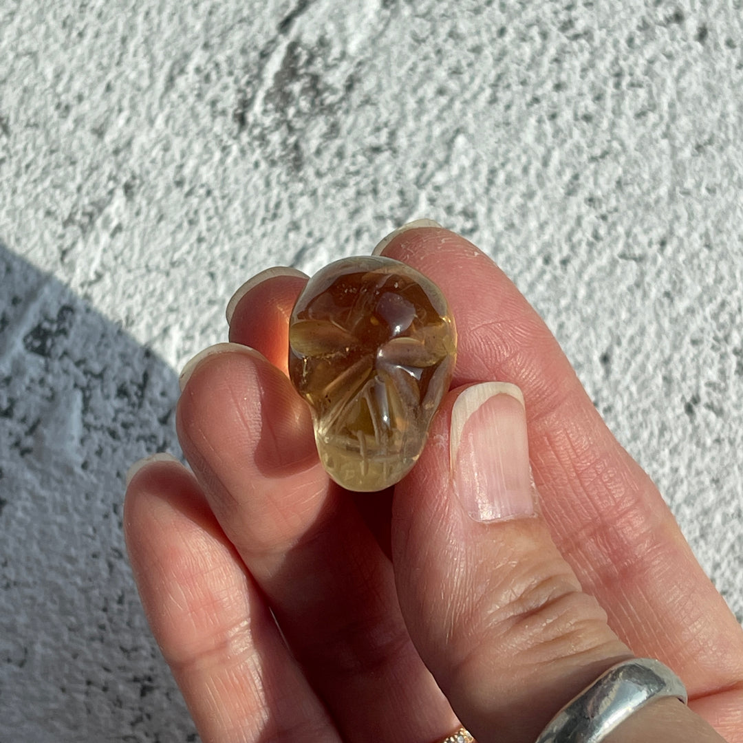 Mini Citrine Skull