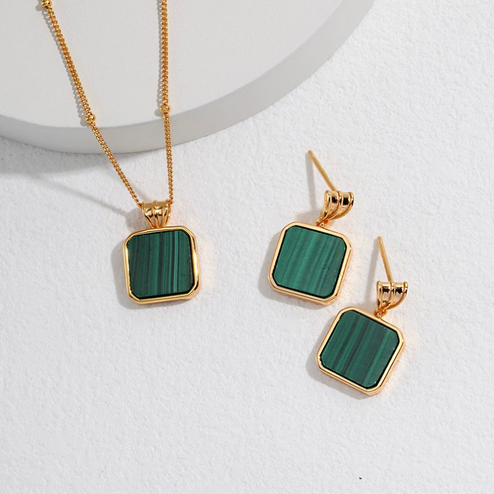 Horizon - Square Malachite Necklace