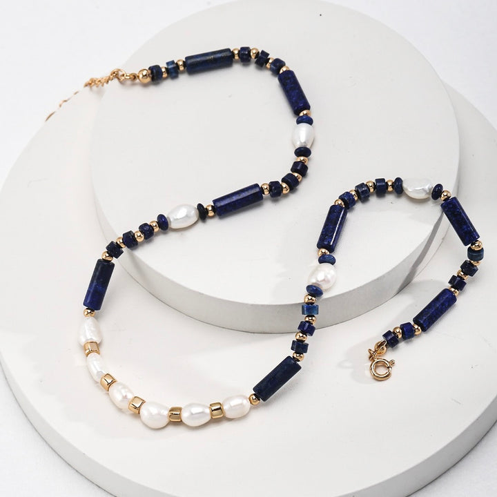 真 · Zhen - Lapis Lazuli +  Pearl Necklace
