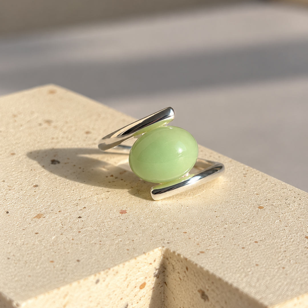 Green Jade Sculptural Ring