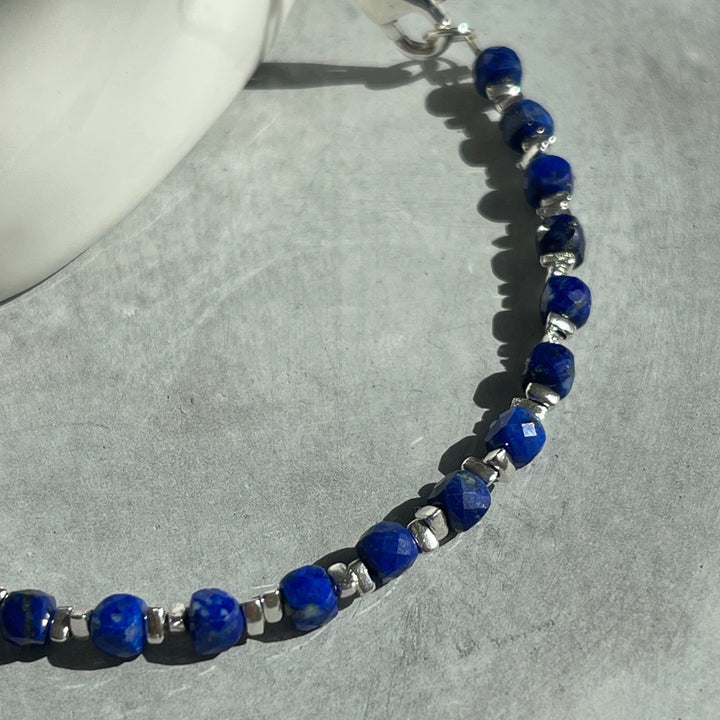 Silver Bracelet - Sterling silver with Lapis Lazuli