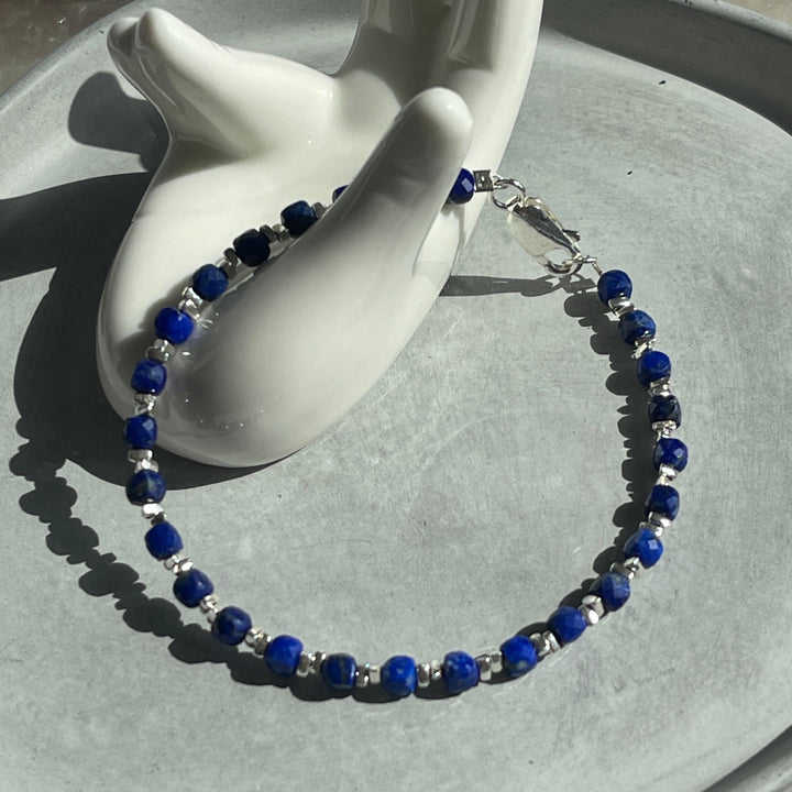 Silver Bracelet - Sterling silver with Lapis Lazuli