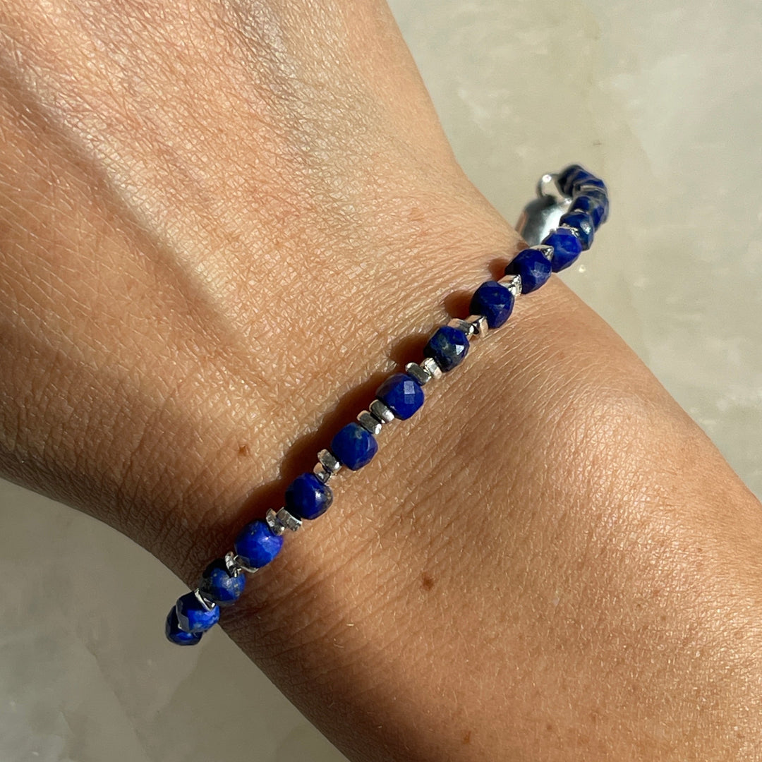 Silver Bracelet - Sterling silver with Lapis Lazuli