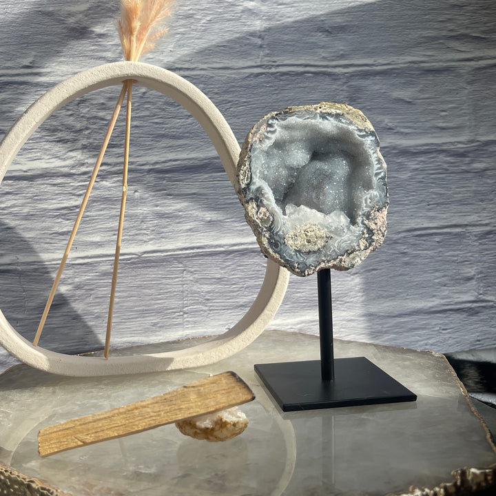 Agate Geode On Stand