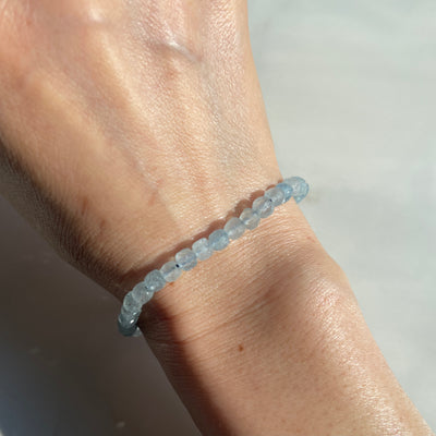 Aquamarine Elastic Cube Bracelet