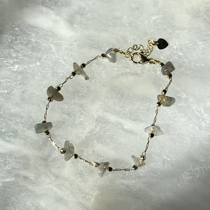 Labradorite fine chain chip necklace/bracelet