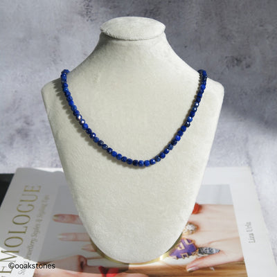 Adjustable Faceted Cube Necklace- Lapis Lazuli