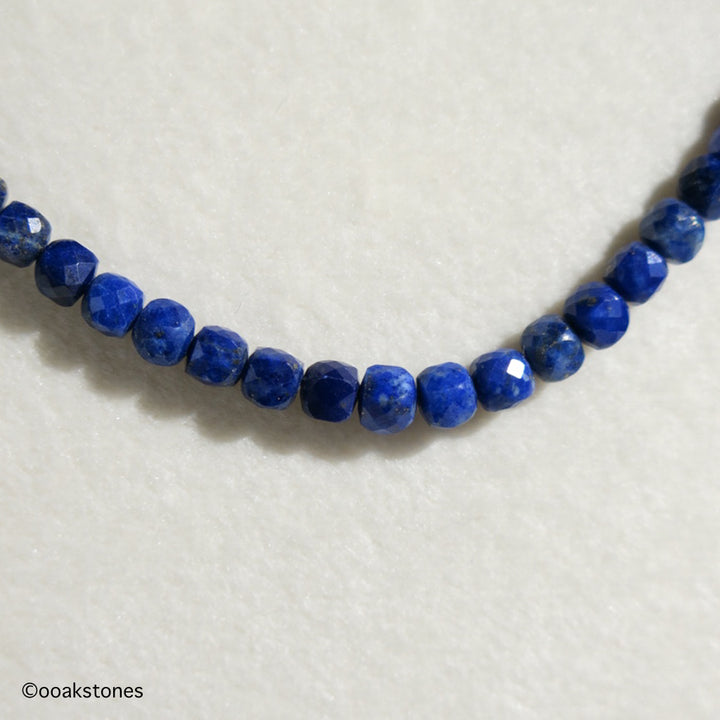 Adjustable Faceted Cube Necklace- Lapis Lazuli