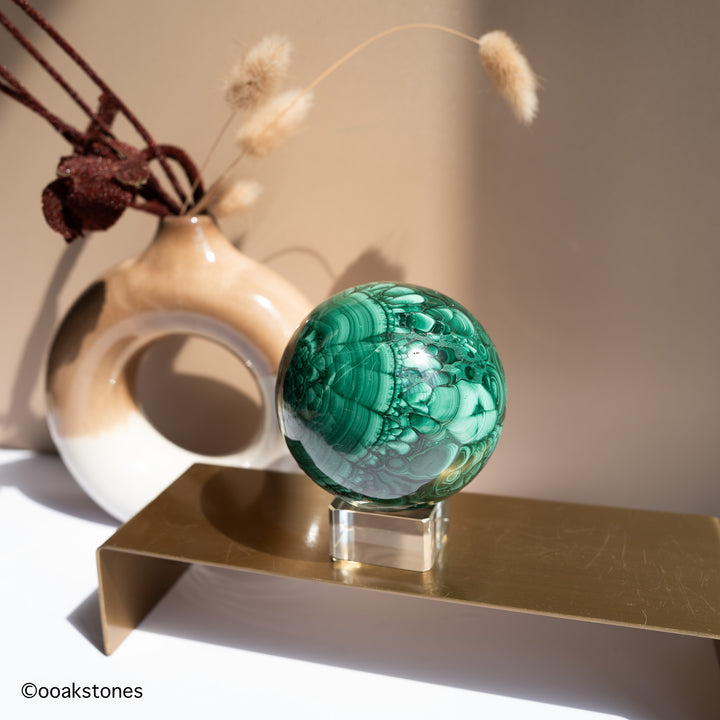 Natural Malachite Sphere | DRC