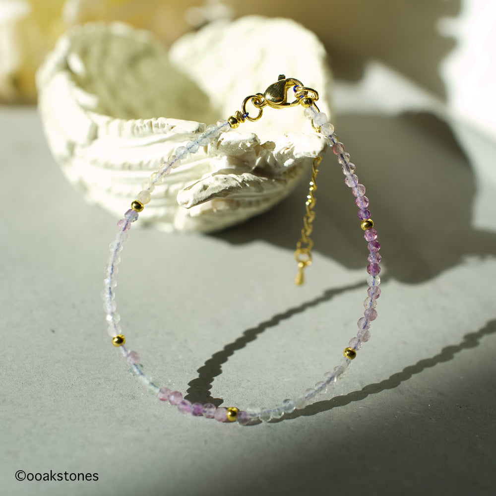 Minimalist crystal bracelet with adjustable cord