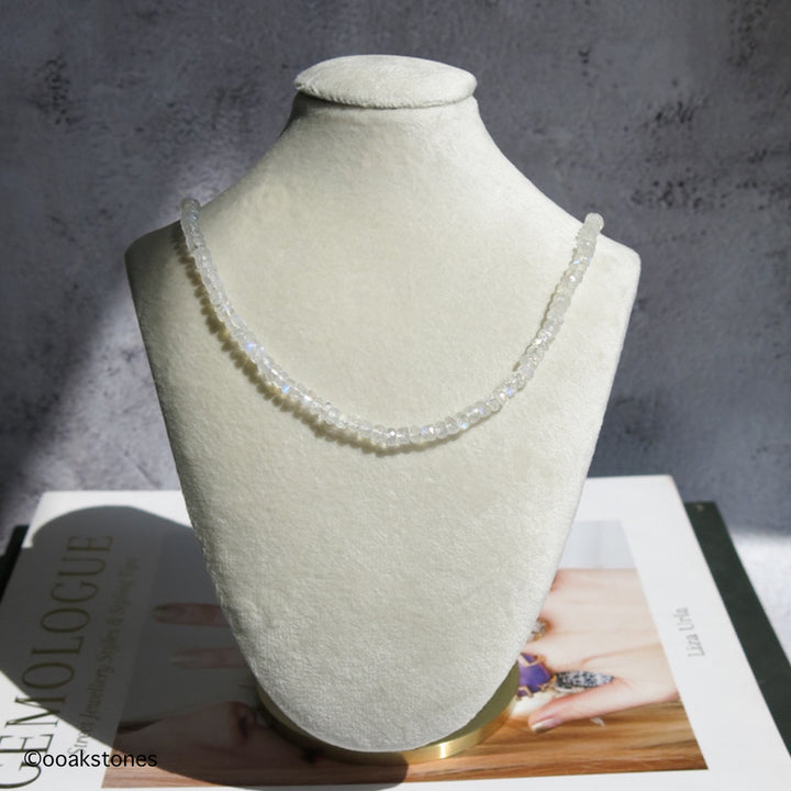 Adjustable Faceted Moonstone Necklace