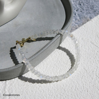 Adjustable Faceted Moonstone Bracelet