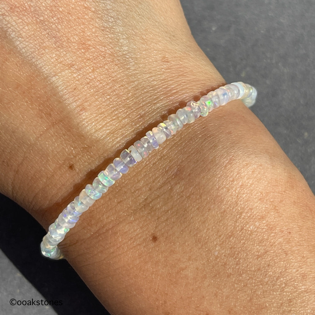 Adjustable Faceted Bracelet- Opal