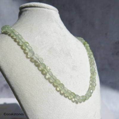 Adjustable Faceted Cube Necklace- Prehnite