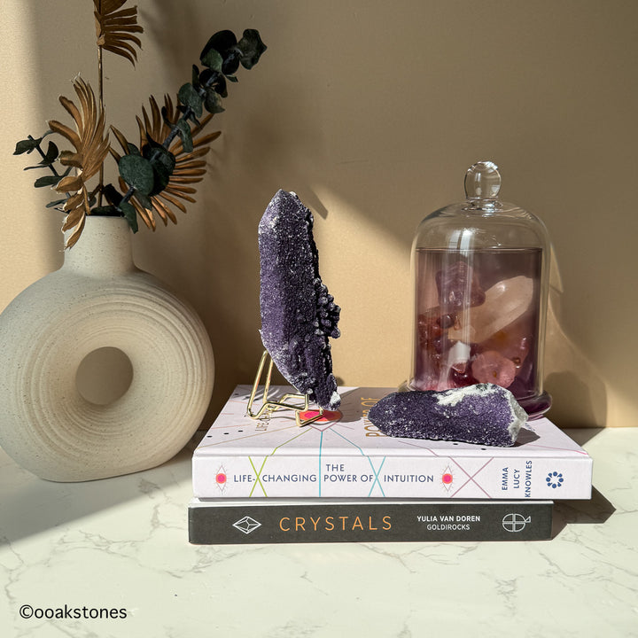 Purple Fluorite Coated Quartz Point