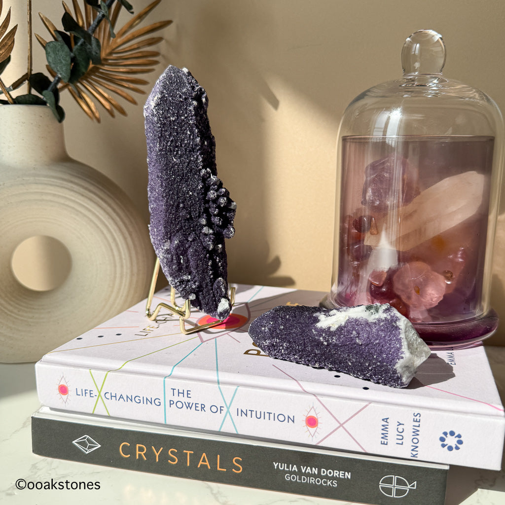 Purple Fluorite Coated Quartz Point