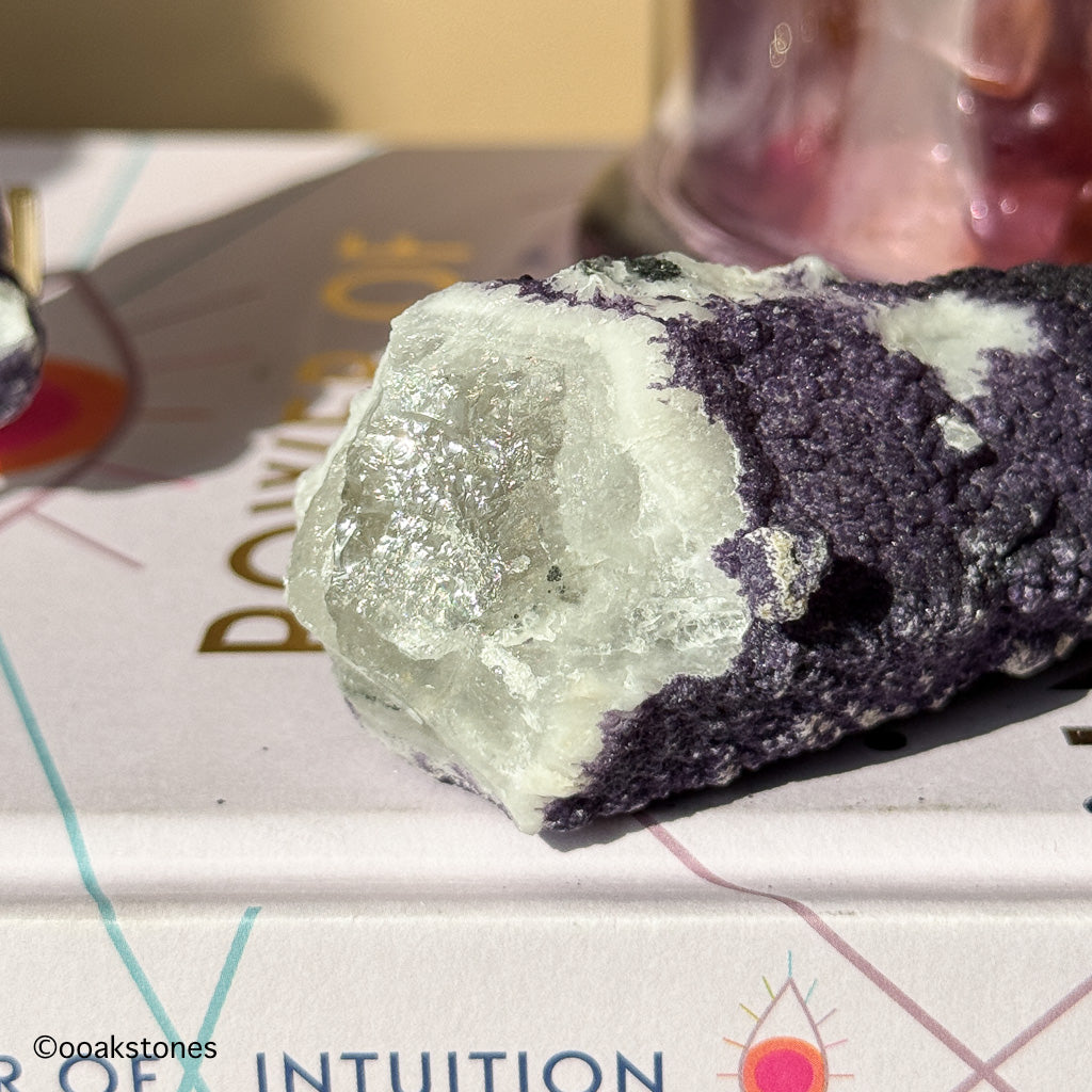 Purple Fluorite Coated Quartz Point