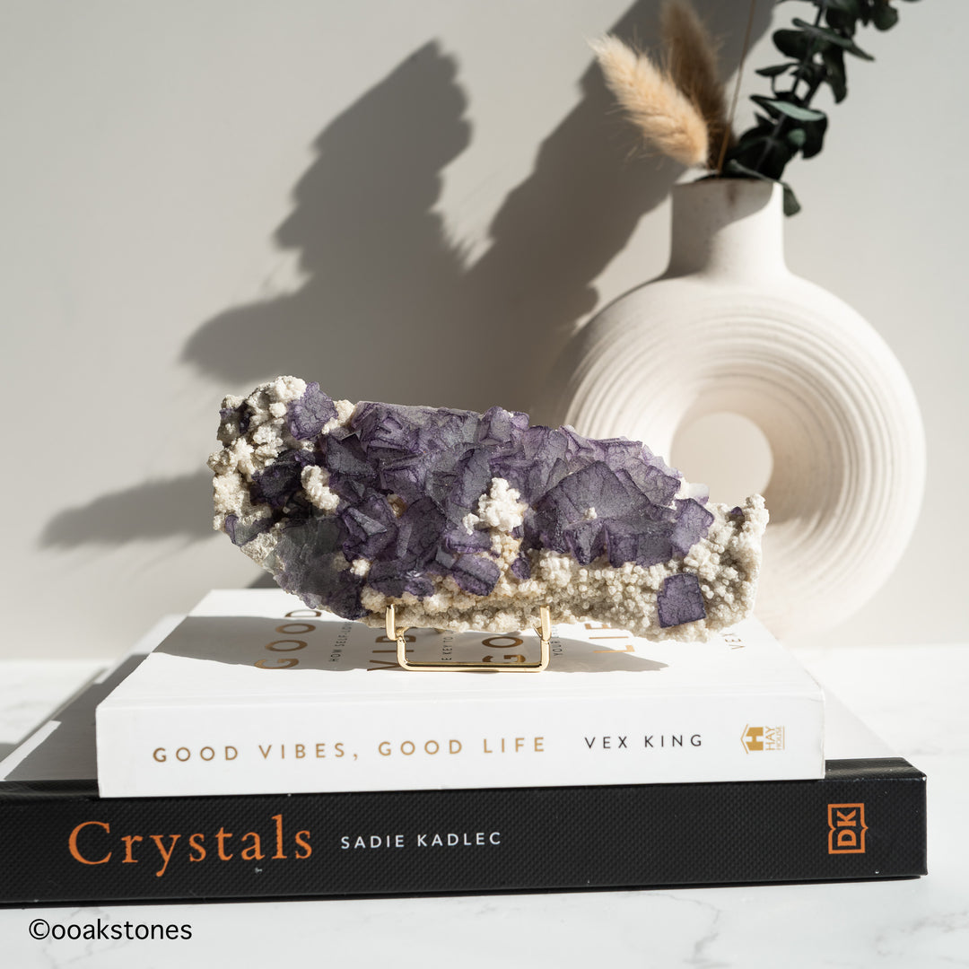 Purple Fluorite Cubic Cluster on Matrix – China | Collector's Specimen